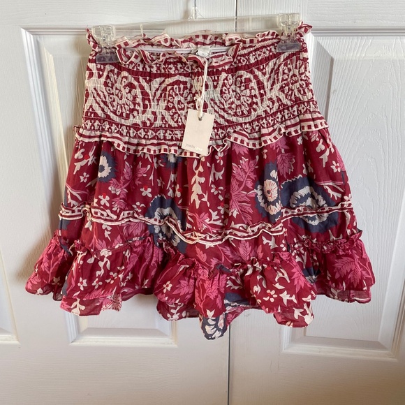 Boho smocked waist mini skirt - Size M - Picture 1 of 3